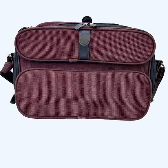 VTG SAMSONITE SILHOUETTE 5 MAROON & BLACK CARRY-ON TRAVEL BAG W/ MIRROR MULTI CO - Picture 2 of 8